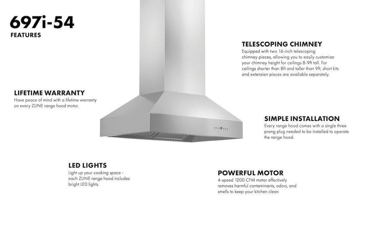 ZLINE KITCHEN AND BATH 697I36 ZLINE Ducted Island Mount Range Hood in Stainless Steel Size: 36 Inch