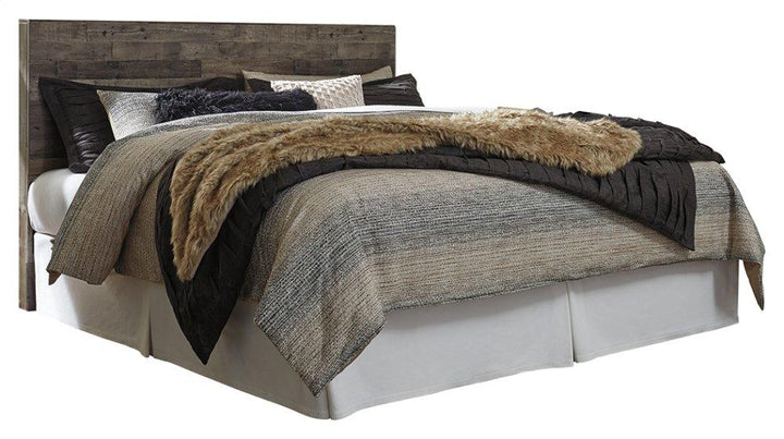 ASHLEY FURNITURE PKG003447 King Panel Headboard With Mirrored Dresser and Chest