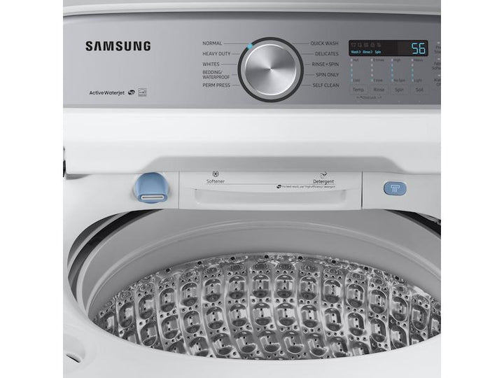 SAMSUNG WA49B5205AW 4.9 cu. ft. Capacity Top Load Washer with ActiveWave TM Agitator and Active WaterJet in White