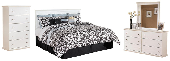 ASHLEY FURNITURE PKG002746 King/california King Panel Headboard With Mirrored Dresser and Chest