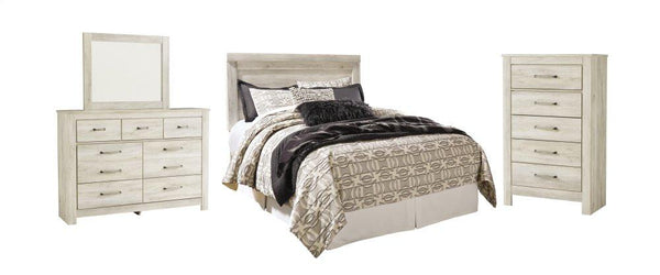 ASHLEY FURNITURE PKG004640 Queen Panel Headboard With Mirrored Dresser and Chest