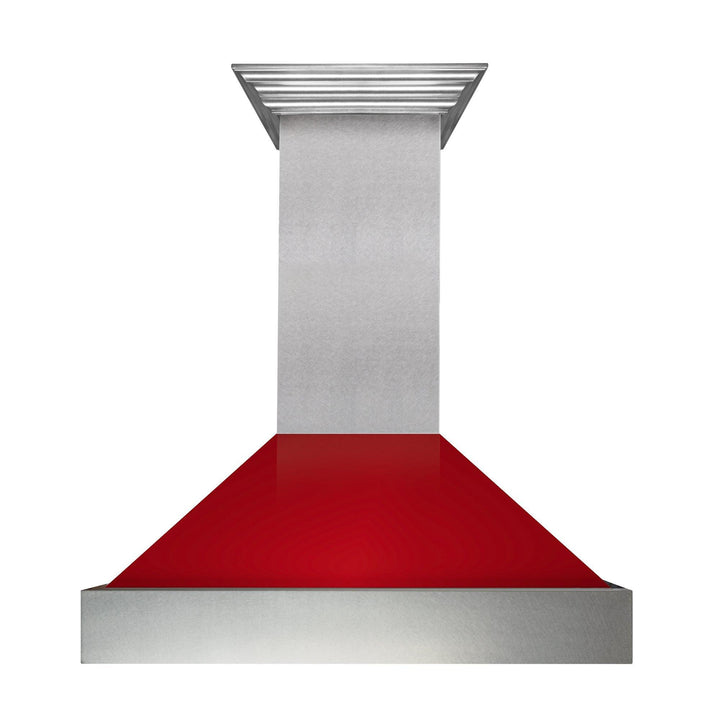 ZLINE KITCHEN AND BATH 8654RG30 ZLINE Ducted ZLINE DuraSnow Stainless Steel R Range Hood with Red Gloss Shell Size: 30 Inch