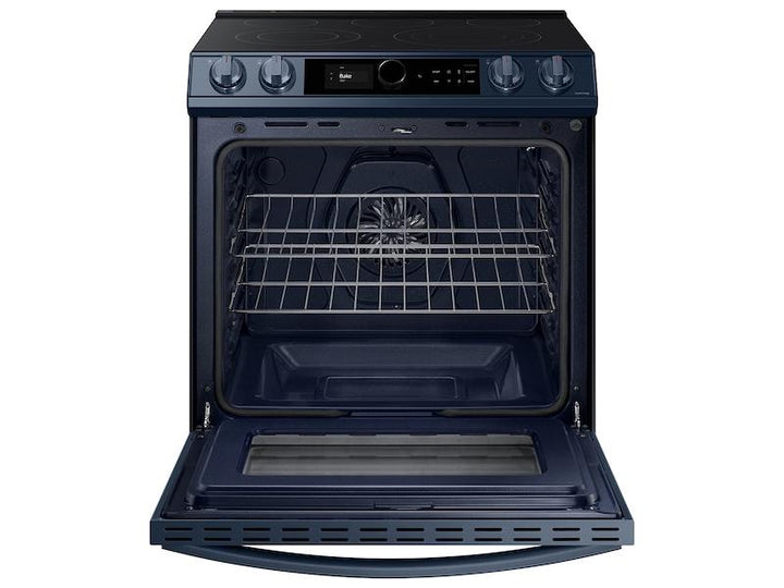 SAMSUNG NE63A8711QN Bespoke Smart Slide-in Electric Range 6.3 cu. ft. with Smart Dial & Air Fry in Navy Steel