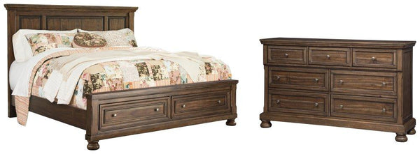 ASHLEY FURNITURE PKG006414 California King Panel Bed With 2 Storage Drawers With Dresser