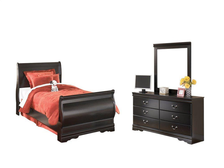 ASHLEY FURNITURE PKG000007 Twin Sleigh Bed With Mirrored Dresser and 2 Nightstands