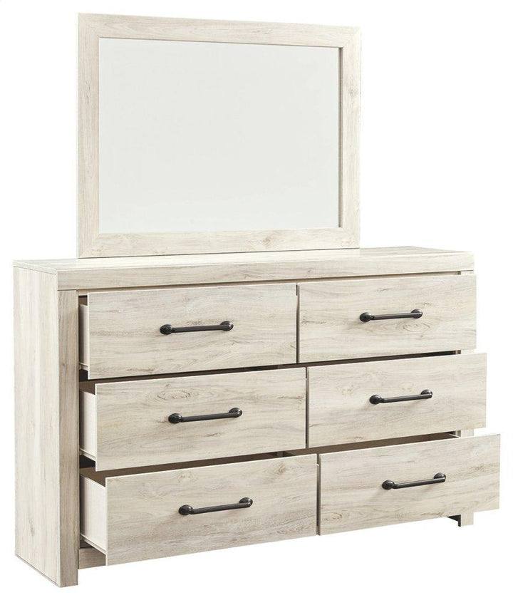 ASHLEY FURNITURE PKG014085 King Panel Bed With 2 Storage Drawers With Mirrored Dresser and Nightstand