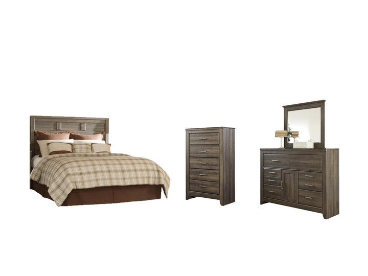 ASHLEY FURNITURE PKG004026 Queen Panel Headboard With Mirrored Dresser and Chest