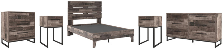 ASHLEY FURNITURE PKG009113 Full Platform Bed With Dresser, Chest and 2 Nightstands