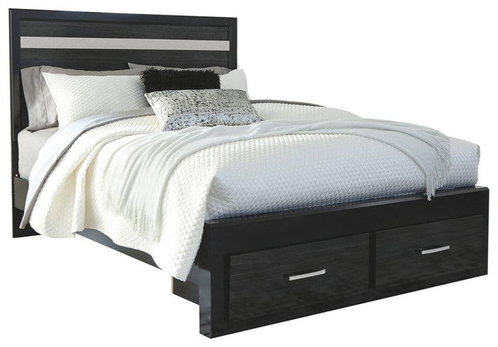 ASHLEY FURNITURE PKG007657 Queen Panel Bed With 2 Storage Drawers With Mirrored Dresser, Chest and Nightstand