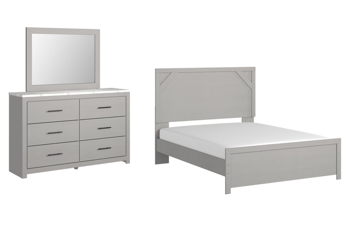 ASHLEY FURNITURE PKG009401 Queen Panel Bed With Mirrored Dresser