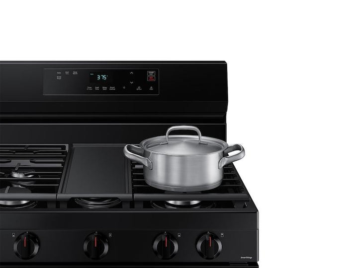 SAMSUNG NX60A6111SB 6.0 cu. ft. Smart Freestanding Gas Range with Integrated Griddle in Black