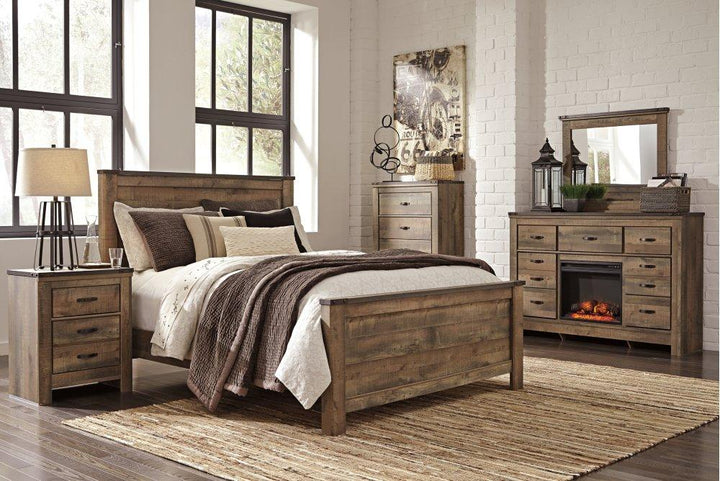 ASHLEY FURNITURE B446B25 Trinell Dresser With Electric Fireplace