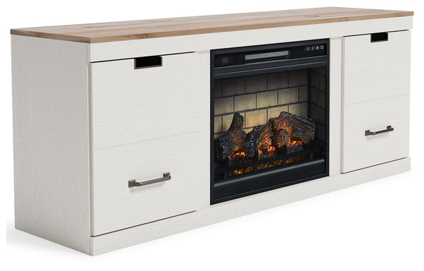 ASHLEY FURNITURE EW1428W2 Vaibryn 60" TV Stand With Electric Fire Place