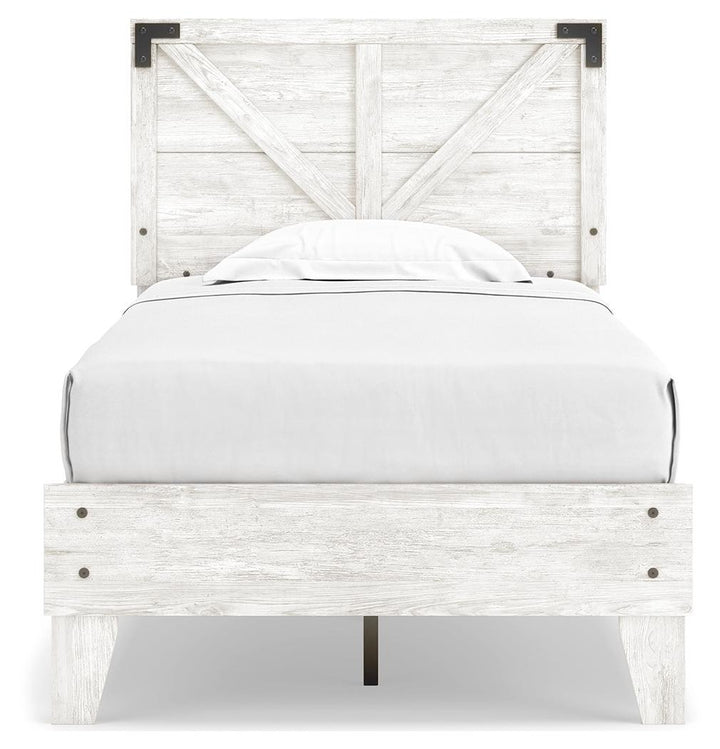 ASHLEY FURNITURE EB4121B3 Shawburn Twin Crossbuck Panel Platform Bed