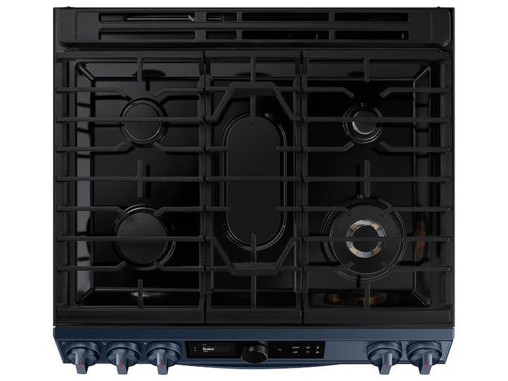 SAMSUNG NX60A8711QN Bespoke Smart Slide-in Gas Range 6.0 cu. ft. with Smart Dial, Air Fry & Wi-Fi in Navy Steel