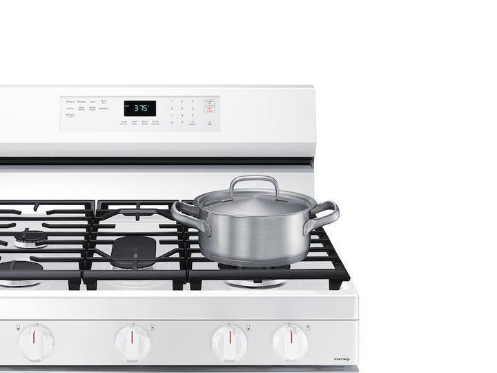 SAMSUNG NX60A6511SW 6.0 cu. ft. Smart Freestanding Gas Range with Integrated Griddle in White