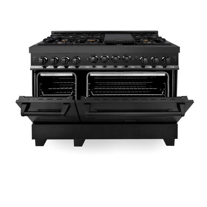 ZLINE KITCHEN AND BATH RGB36 ZLINE 36" Professional 4.6 cu. ft. Gas on Gas Range in Black Stainless Steel Color: Black Stainless Steel