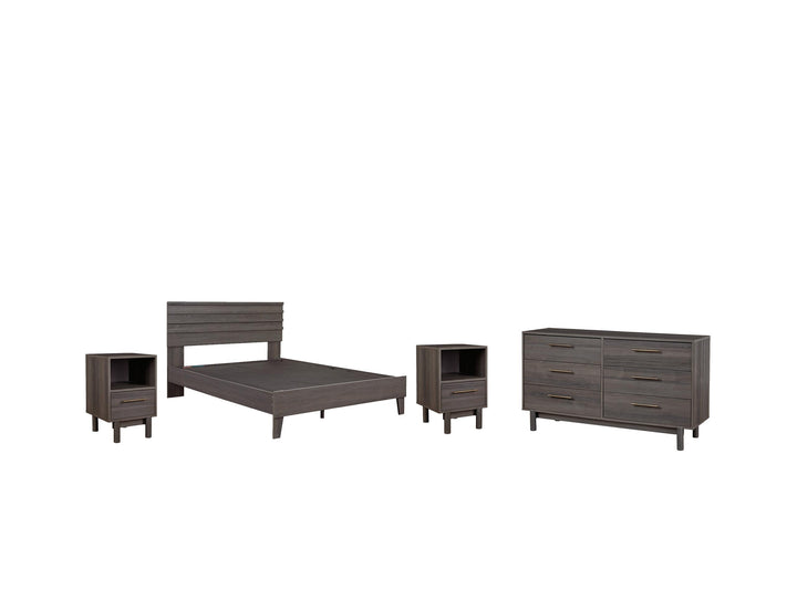ASHLEY FURNITURE PKG008851 Queen Panel Headboard With Dresser and 2 Nightstands