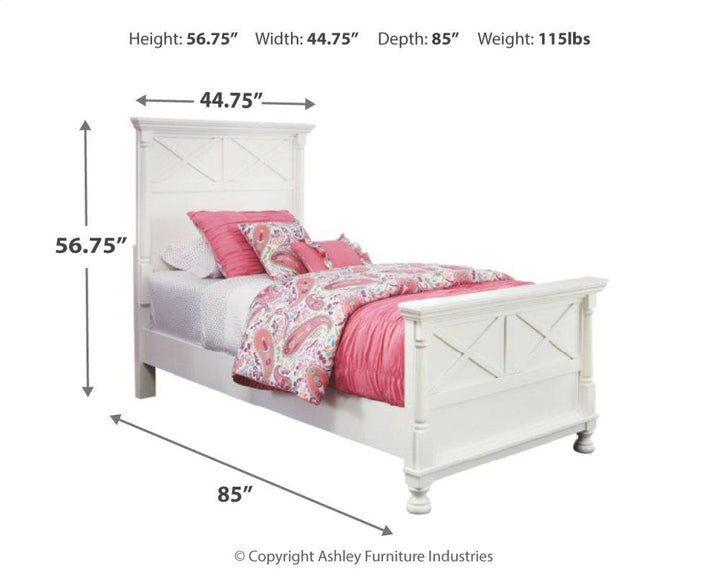 ASHLEY FURNITURE PKG005350 Twin Panel Bed With Mirrored Dresser, Chest and 2 Nightstands