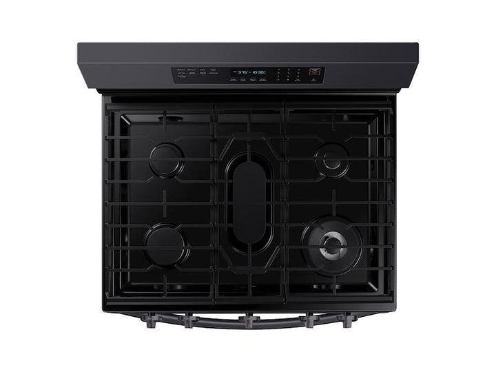 SAMSUNG NX60A6711SG 6.0 cu. ft. Smart Freestanding Gas Range with No-Preheat Air Fry and Convection+ in Black Stainless Steel