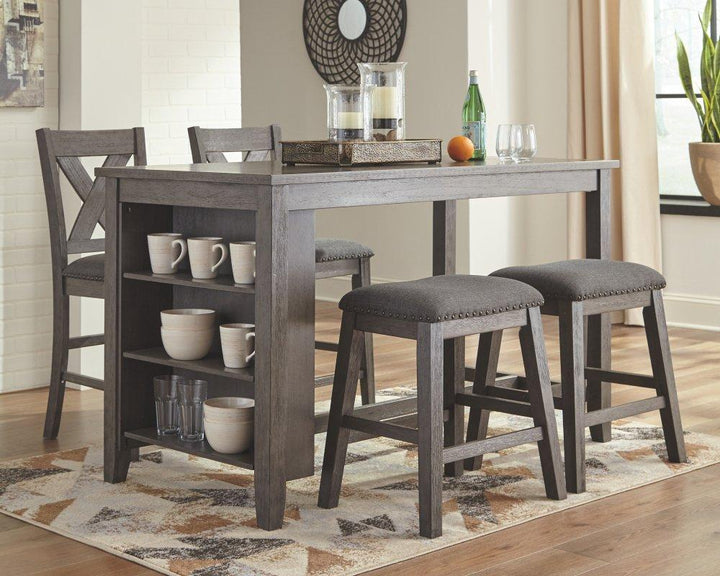 ASHLEY FURNITURE D388D1 Caitbrook Counter Height Dining Table and 4 Barstools