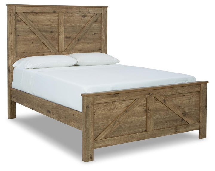 ASHLEY FURNITURE B2119B4 Shurlee Queen Crossbuck Panel Bed