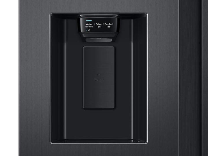 SAMSUNG RS27T5561SG 26.7 cu. ft. Large Capacity Side-by-Side Refrigerator with Touch Screen Family Hub TM in Black Stainless Steel