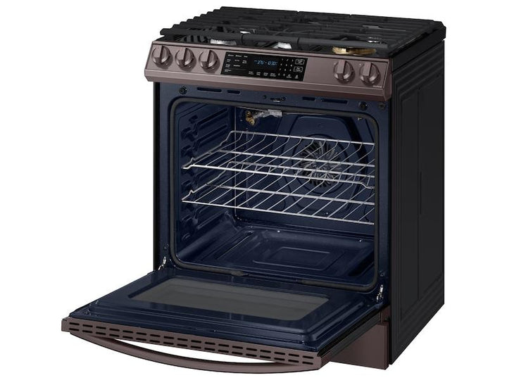 SAMSUNG NX60T8511ST 6.0 cu ft. Smart Slide-in Gas Range with Air Fry in Tuscan Stainless Steel