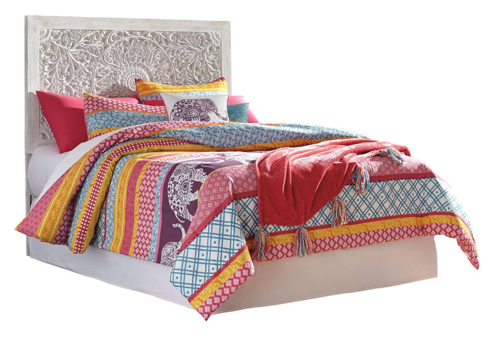 ASHLEY FURNITURE PKG002885 Twin Panel Headboard With Mirrored Dresser and Chest