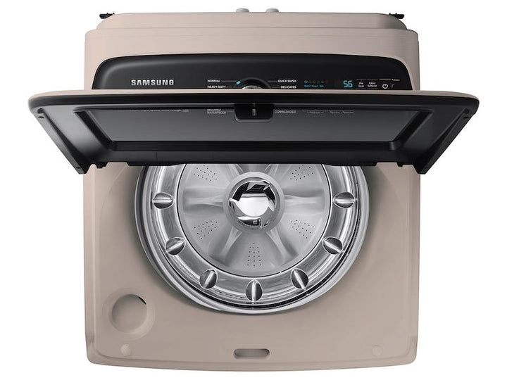 SAMSUNG WA51A5505AC 5.1 cu. ft. Smart Top Load Washer with ActiveWave TM Agitator and Super Speed Wash in Champagne