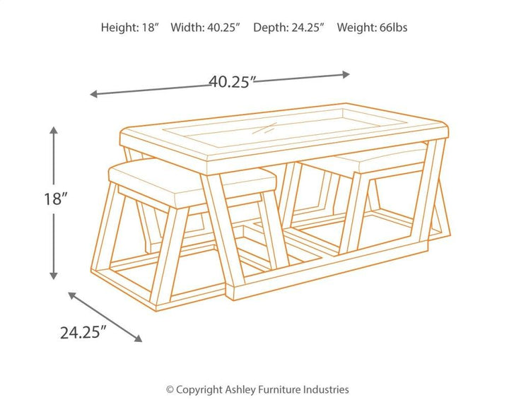 ASHLEY FURNITURE PKG007240 Coffee Table With 2 End Tables