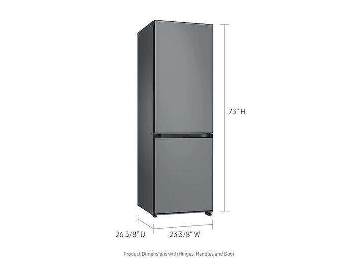 SAMSUNG RB12A300631 12.0 cu. Ft. Bespoke Bottom Freezer Refrigerator with Flexible Design in Grey Glass