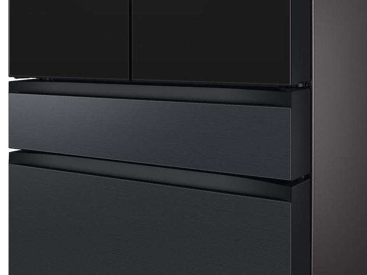 SAMSUNG RF23BB89008MAA Bespoke 4-Door French Door Refrigerator 23 cu. ft. - with Top Left and Family Hub TM Panel in Charcoal Glass - and Matte Black Steel Middle and Bottom Panels