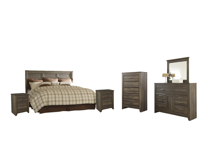 ASHLEY FURNITURE PKG004034 King/california King Panel Headboard With Mirrored Dresser, Chest and 2 Nightstands