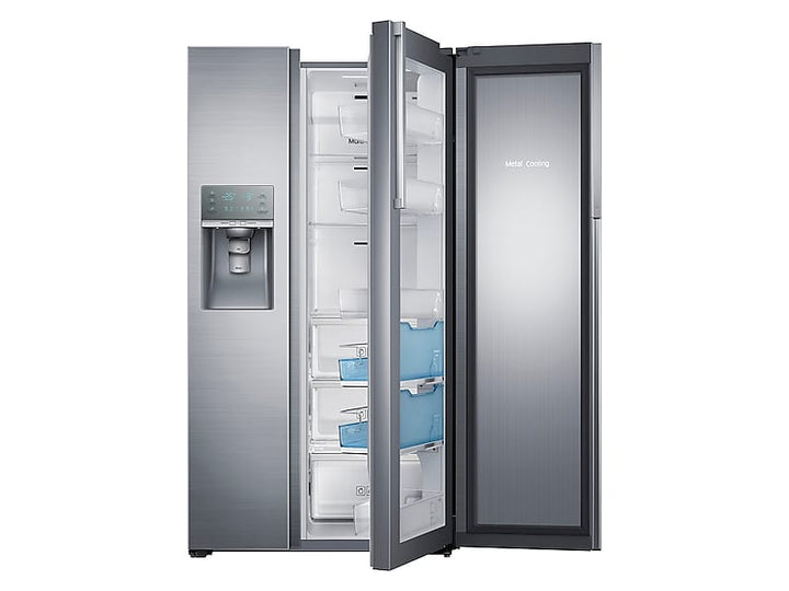 SAMSUNG RH22H9010SR 22 cu. ft. Food Showcase Counter Depth Side-by-Side Refrigerator with Metal Cooling in Stainless Steel