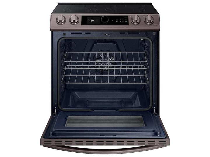 SAMSUNG NE63T8711ST Bespoke Smart Slide-in Electric Range 6.3 cu. ft. with Smart Dial & Air Fry in Tuscan Steel