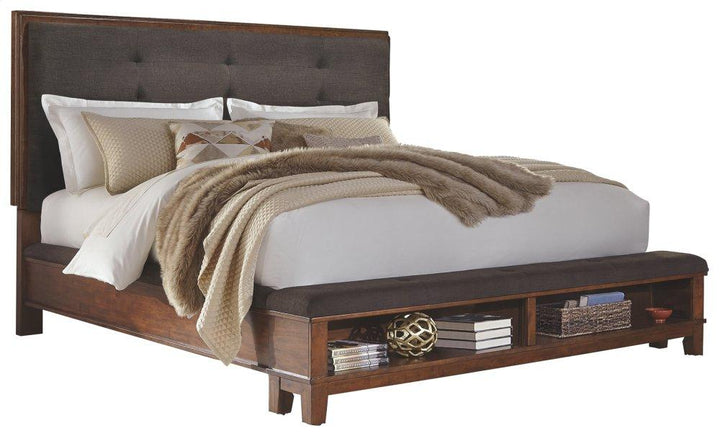 ASHLEY FURNITURE PKG005926 Queen Upholstered Panel Bed With Dresser, Chest and Nightstand