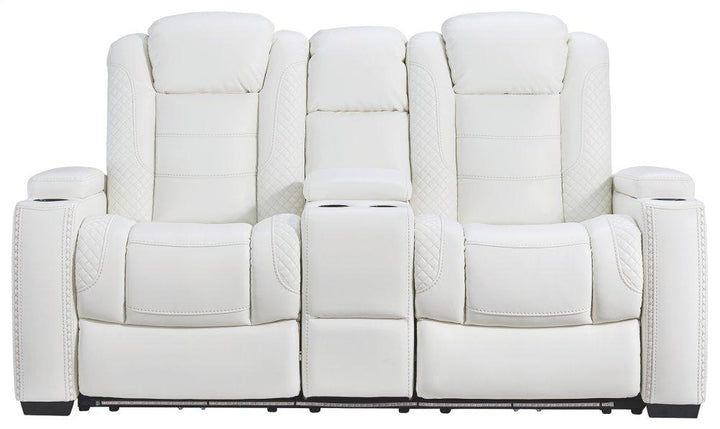 ASHLEY FURNITURE 3700418 Party Time Power Reclining Loveseat With Console