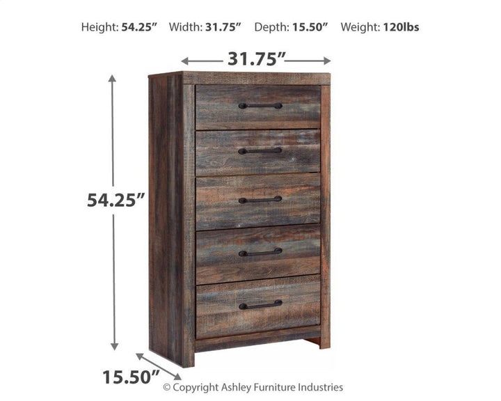 ASHLEY FURNITURE PKG007510 Twin Panel Headboard With Mirrored Dresser, Chest and Nightstand