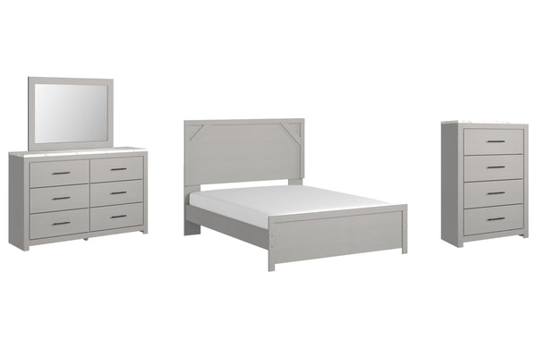 ASHLEY FURNITURE PKG009403 Queen Panel Bed With Mirrored Dresser and Chest