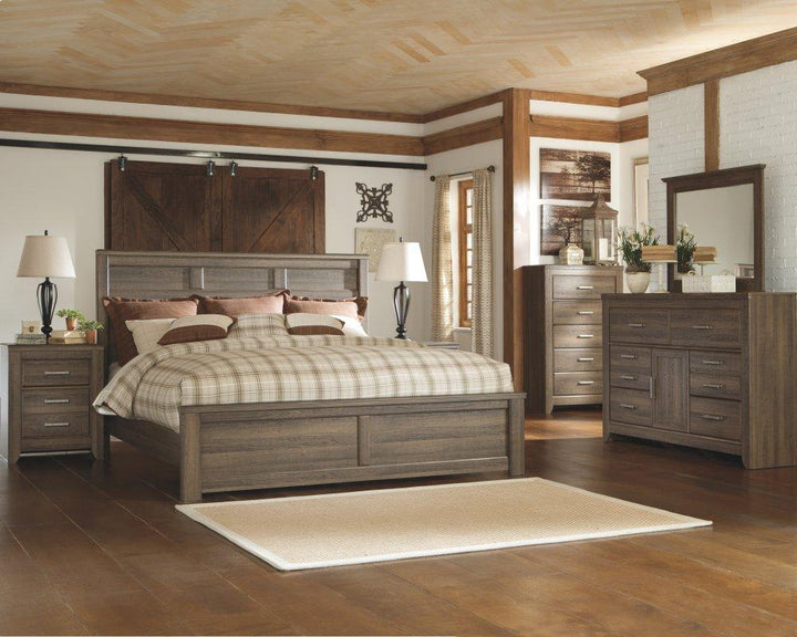 ASHLEY FURNITURE PKG004054 California King Panel Bed With Mirrored Dresser