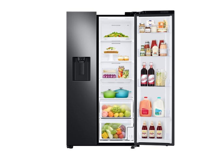 SAMSUNG RS22T5201SG 22 cu. ft. Counter Depth Side-by-Side Refrigerator in Black Stainless Steel