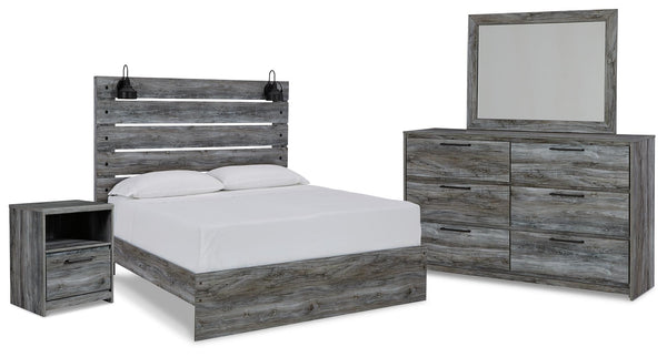 ASHLEY FURNITURE PKG014091 Queen Panel Bed With Mirrored Dresser and Nightstand