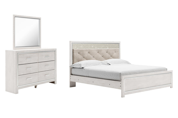 ASHLEY FURNITURE PKG009425 King Panel Bed With Mirrored Dresser