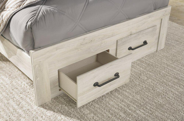 ASHLEY FURNITURE PKG003051 Full Panel Bed With 2 Storage Drawers With Mirrored Dresser and 2 Nightstands