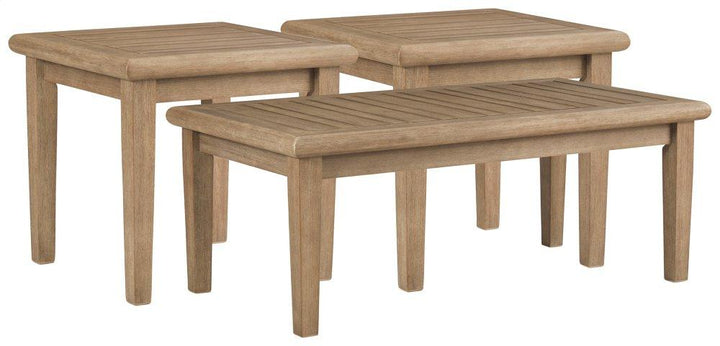 ASHLEY FURNITURE PKG008818 Outdoor Coffee Table With 2 End Tables