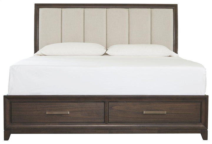 ASHLEY FURNITURE B497B4 Brueban King Panel Bed With 2 Storage Drawers