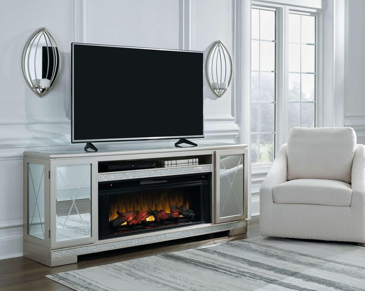 ASHLEY FURNITURE W910W1 Flamory 72" TV Stand With Electric Fireplace