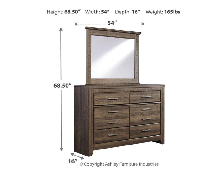 ASHLEY FURNITURE PKG004048 California King Poster Bed With Mirrored Dresser