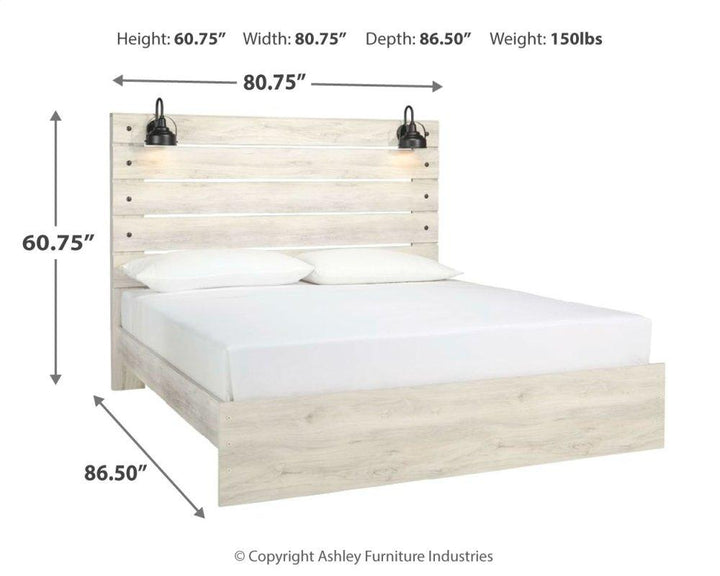 ASHLEY FURNITURE PKG014109 King Panel Bed With Mirrored Dresser and Nightstand